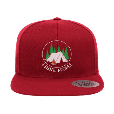 I Hate People Embroidered Flat Bill Hat